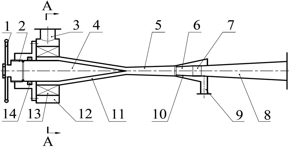 Core-adjustable variable-cross-section-tube ultrasonic condensation cyclone separator