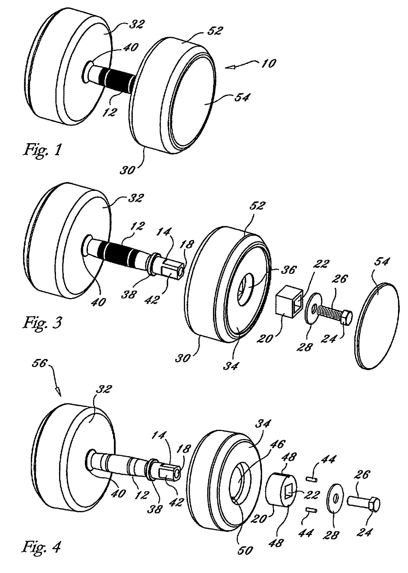 Dumbbell having interlocking components