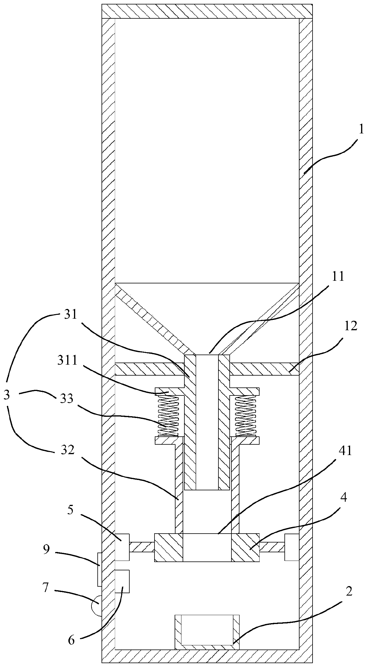 Quantitative rice discharging device of intelligent rice storage bucket