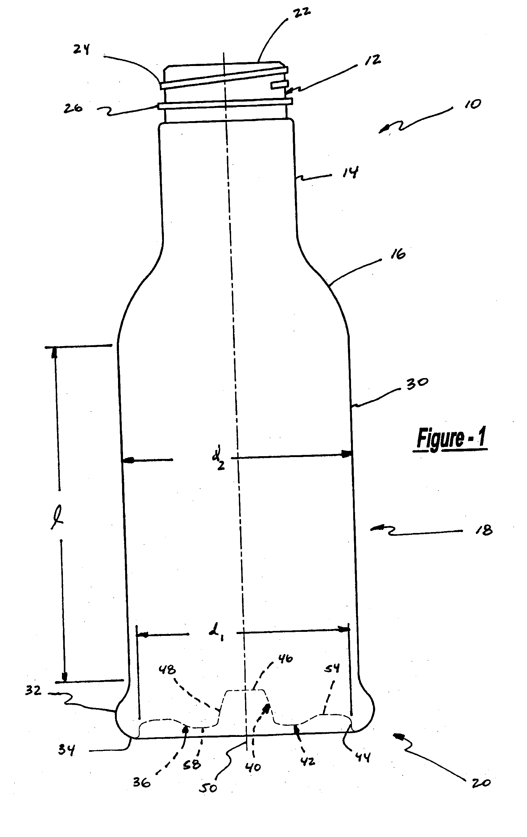 Container base structure responsive to vacuum related forces