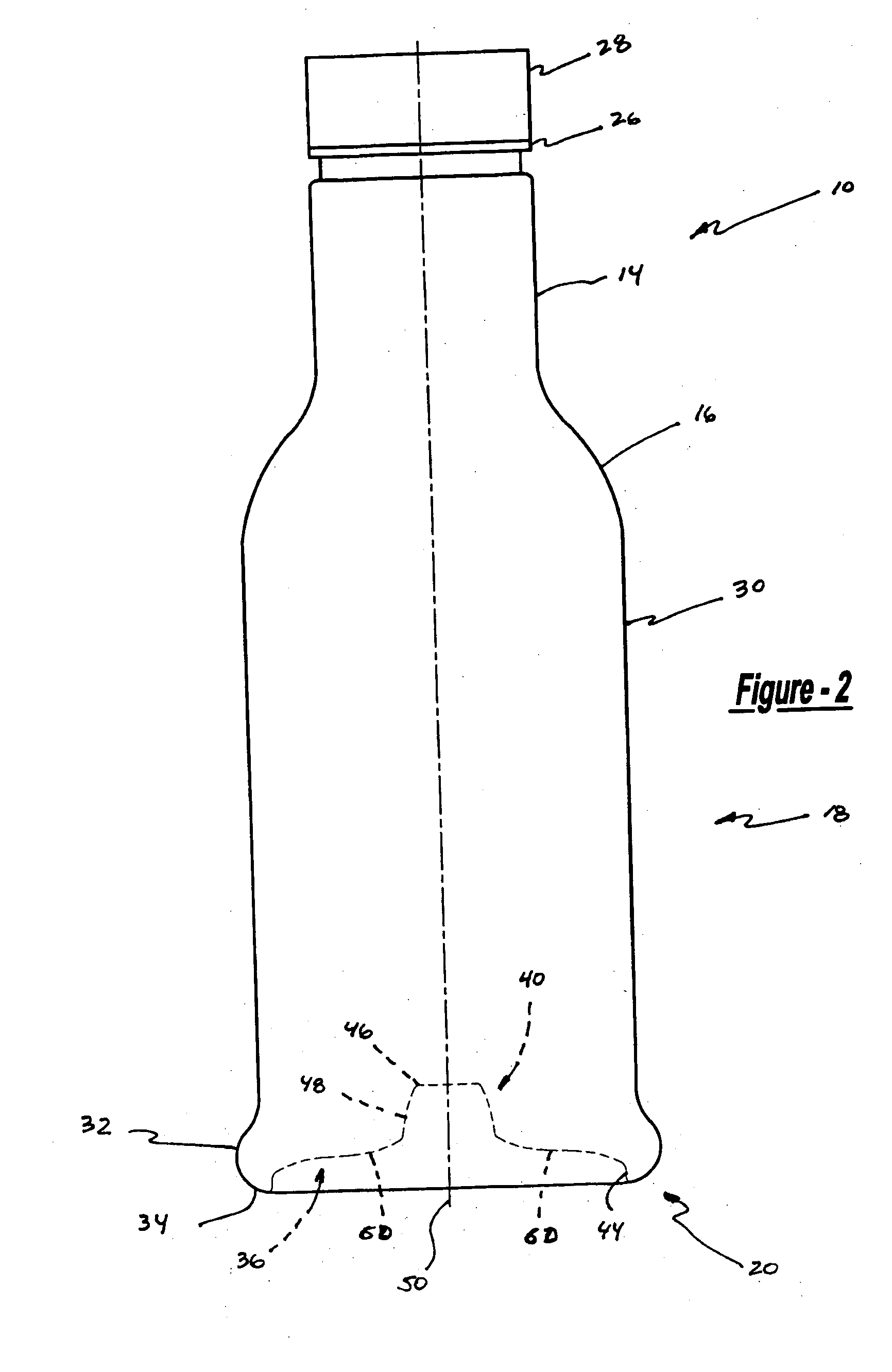 Container base structure responsive to vacuum related forces