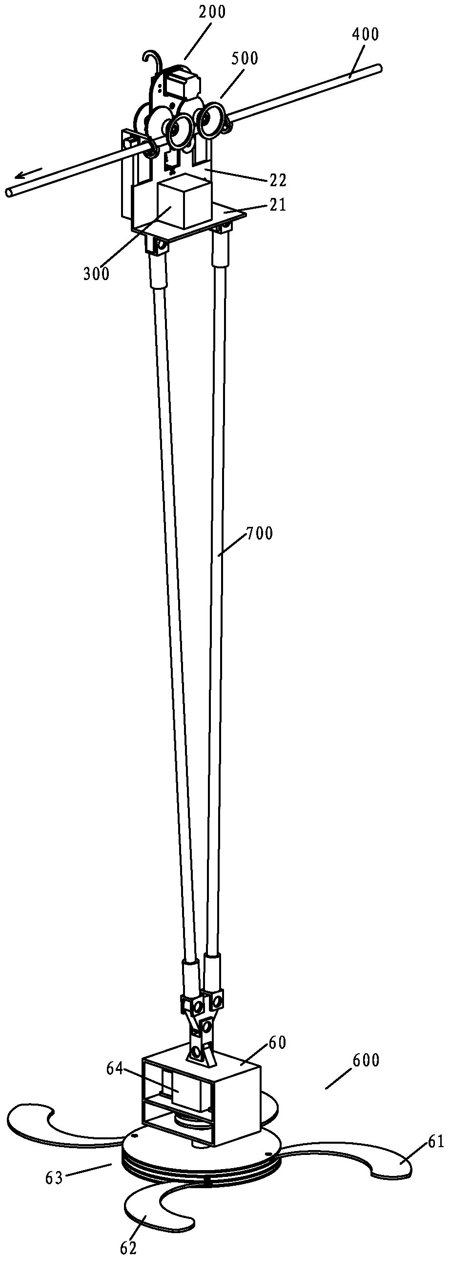 Pruning system for automatic pruning robot for overhead power transmission lines