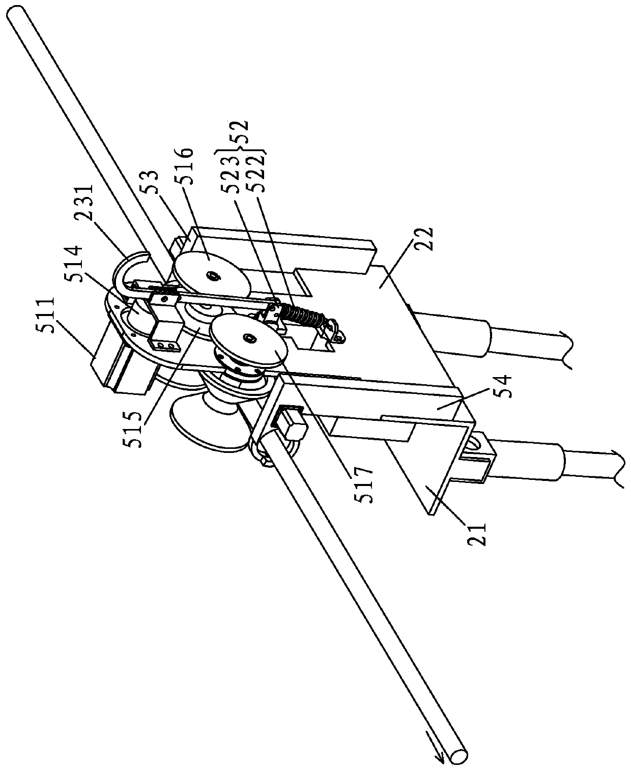 Pruning system for automatic pruning robot for overhead power transmission lines