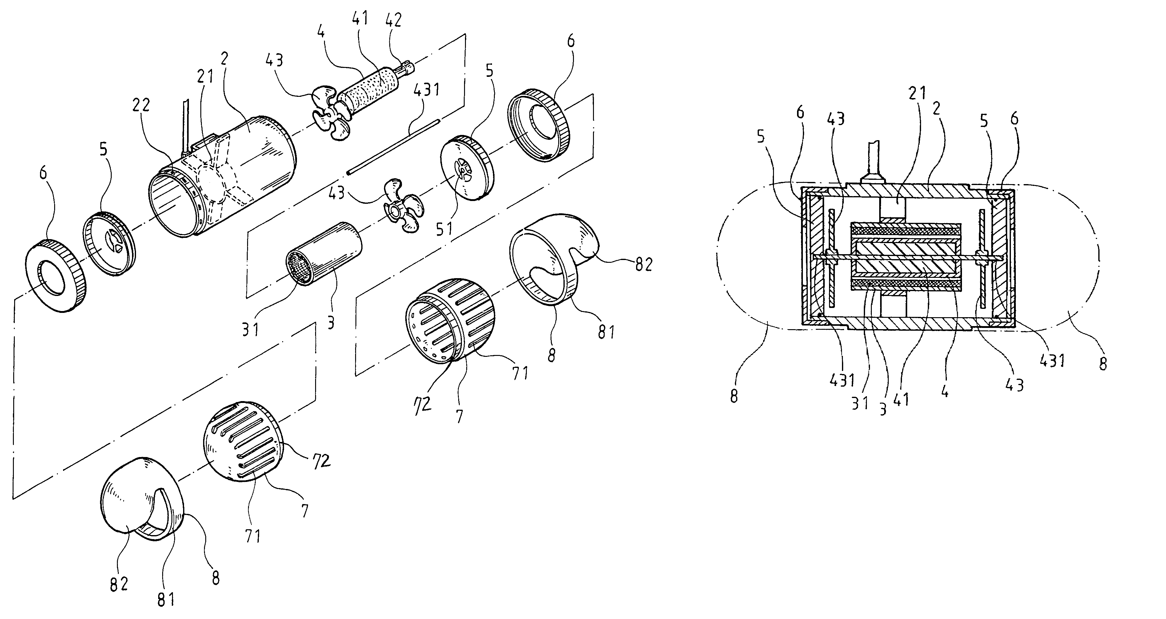 Bi-directional reversible submersible motor