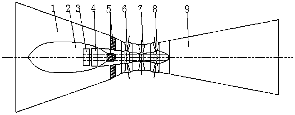 Bilateral guide vane through-flow turbine with elliptical runners