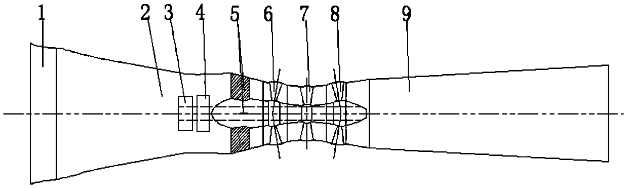 Bilateral guide vane through-flow turbine with elliptical runners