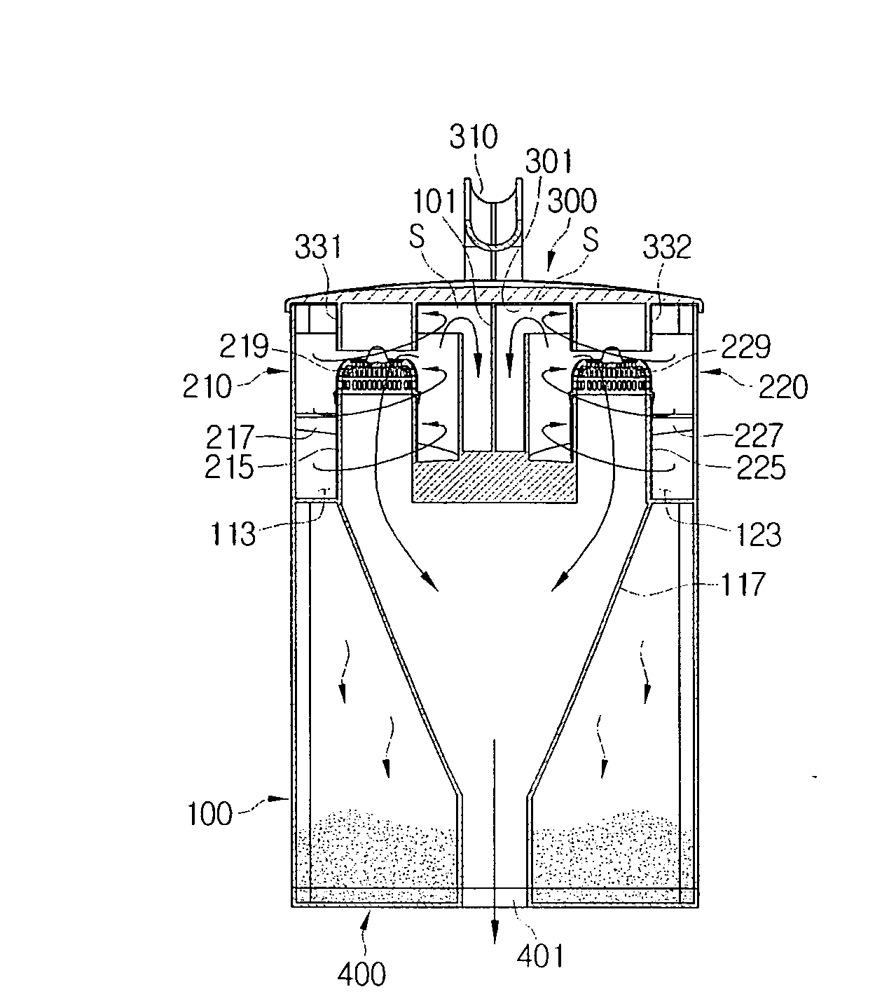 Cyclone dust-collecting apparatus for vacuum cleaner