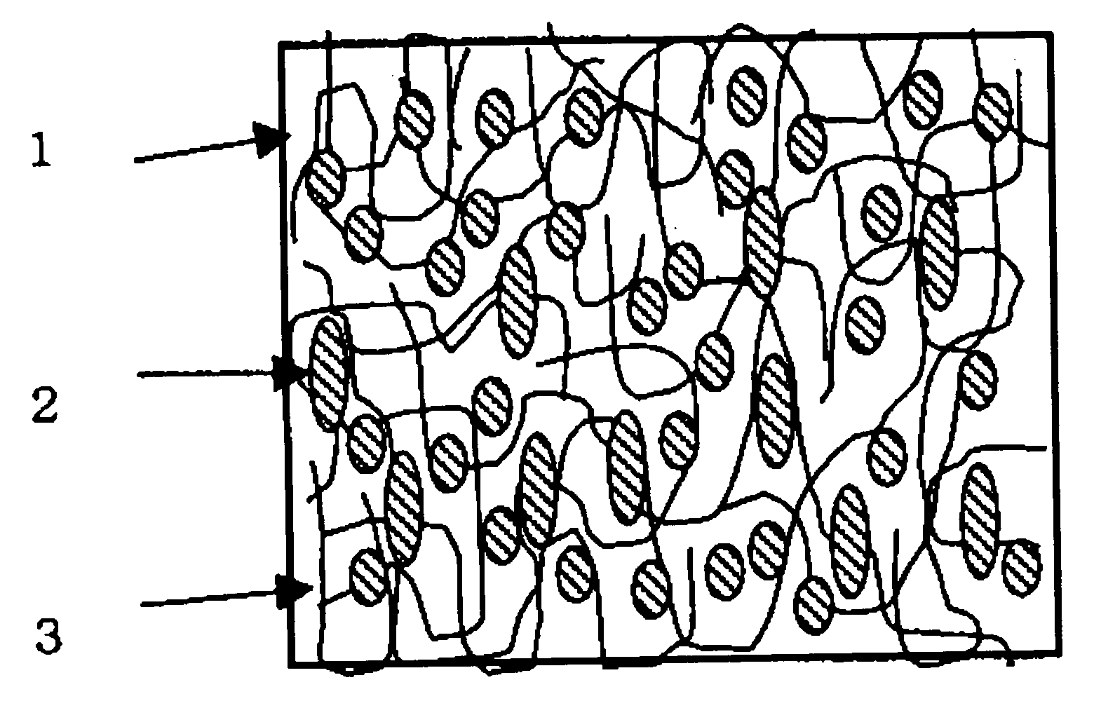 Conductive cushion material and process for producing the same