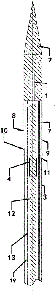 Microwave-type tumor ablating needle with temperature control function