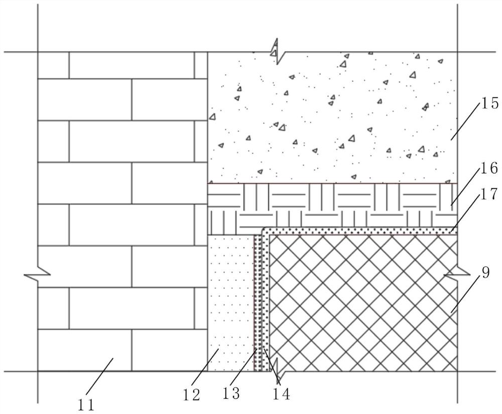 Water-rich stratum open cut underground structure composite waterproof structure and construction method