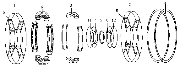 Radial high-bearing-capacity hybrid magnetic bearing