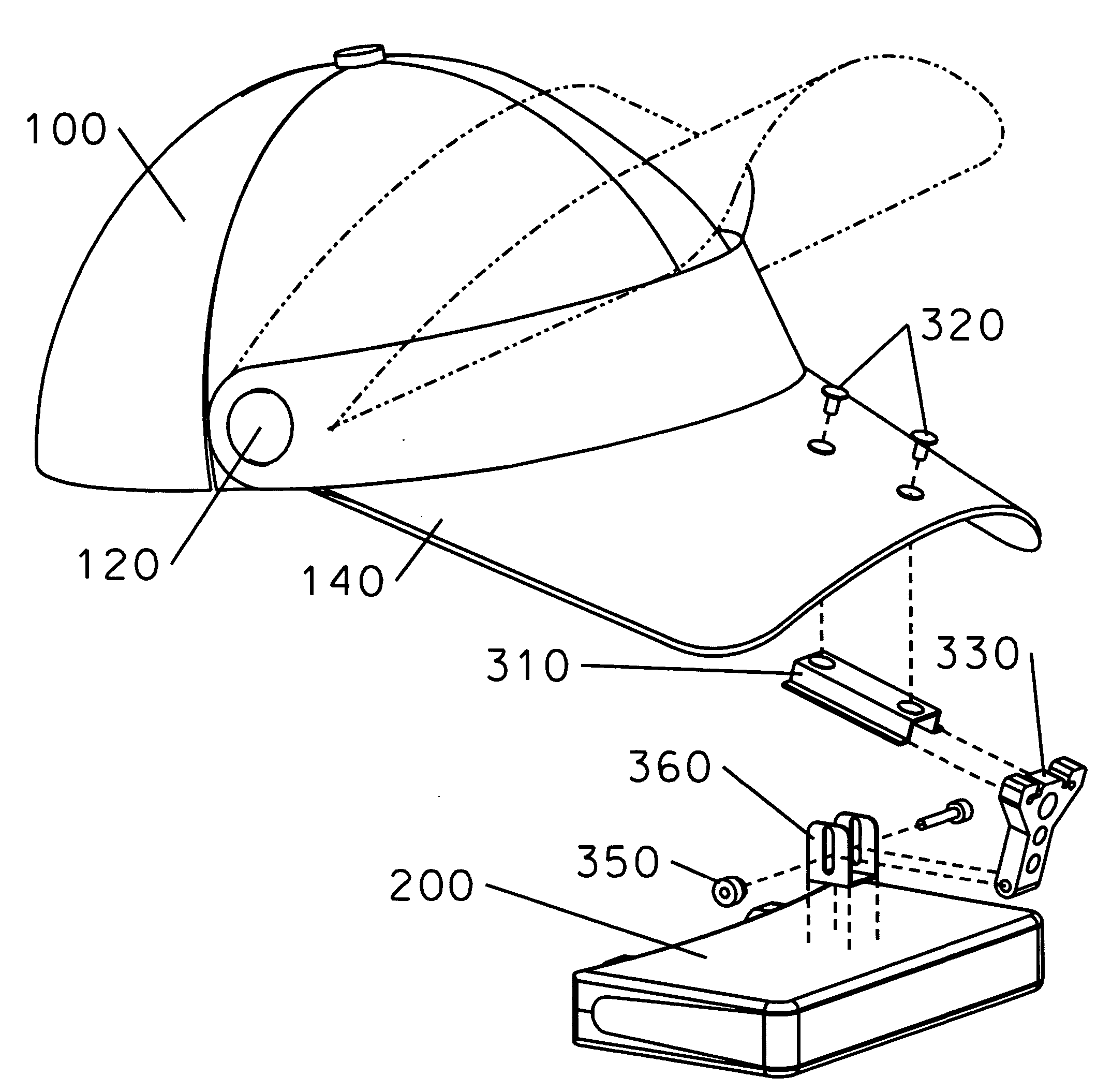 Binocular to hat attachment