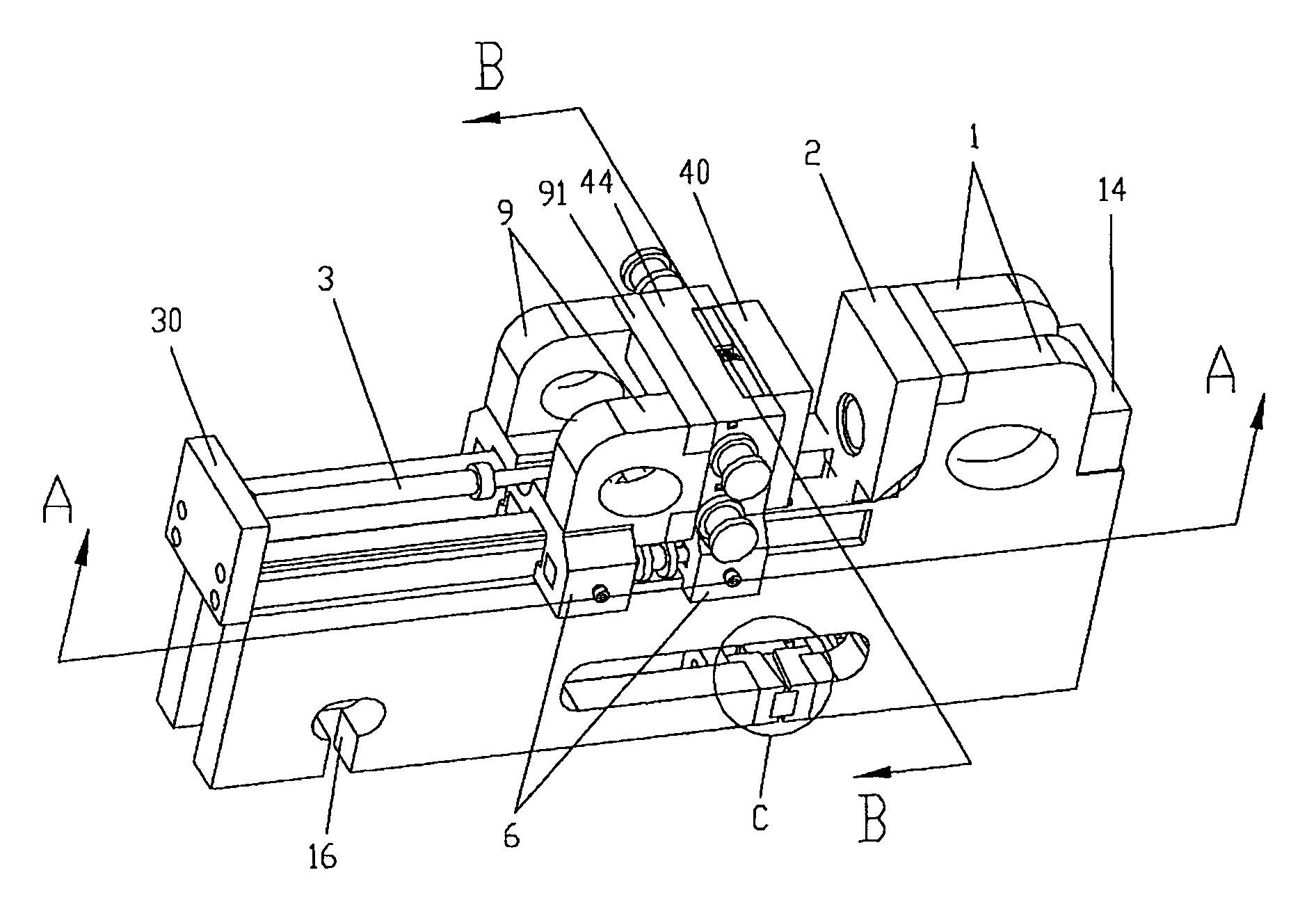 Die casting machine with L-shape frame