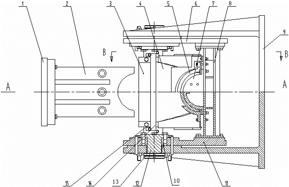 Electrolytic machining tool of variable cross-section bent half tube