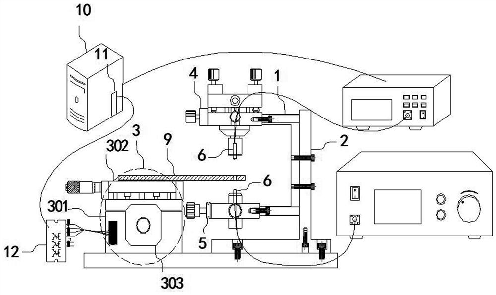 Linear testing device for variable-density optical filter