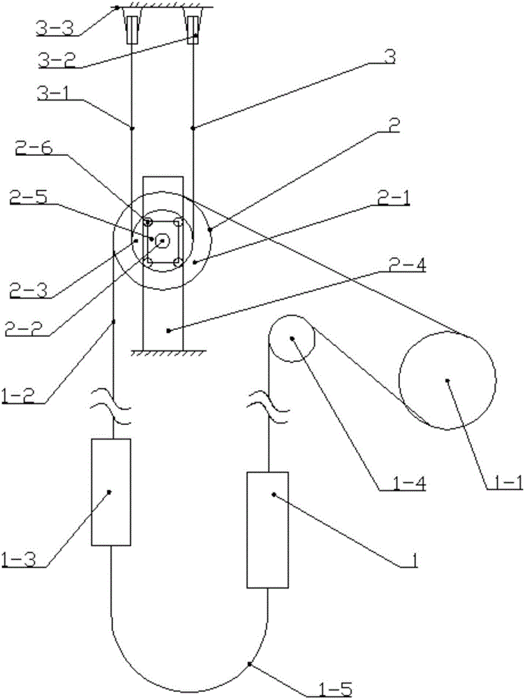 Automatic tension balancing device and method of multi-rope winding hoisting steel wire ropes for deep vertical shaft