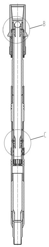 A large-diameter packer capable of hanging screens