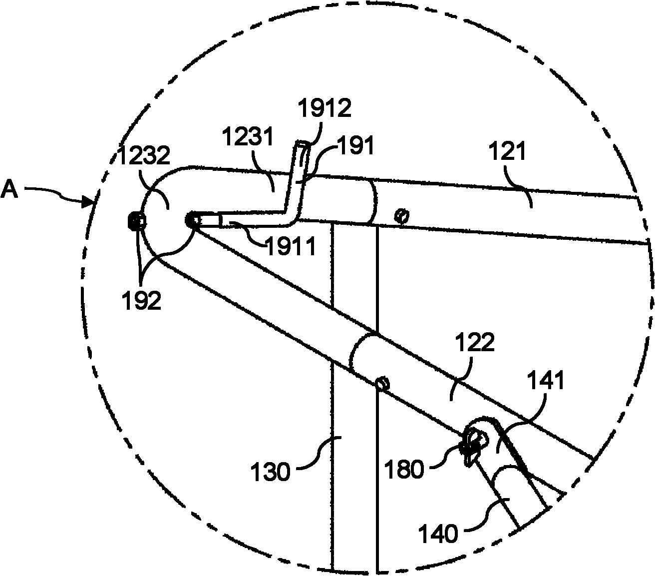 Material recovering system and support bracket thereof