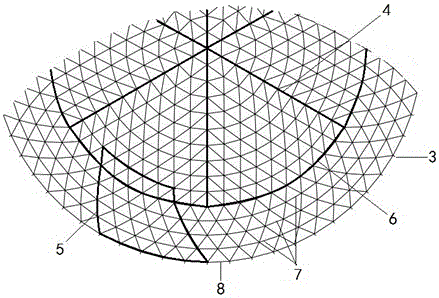 A variable cross-section hybrid vault reticulated shell for storage tanks