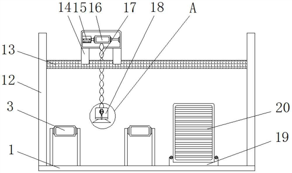 A belt cleaning and wear-resistant storage device for tempered glass production