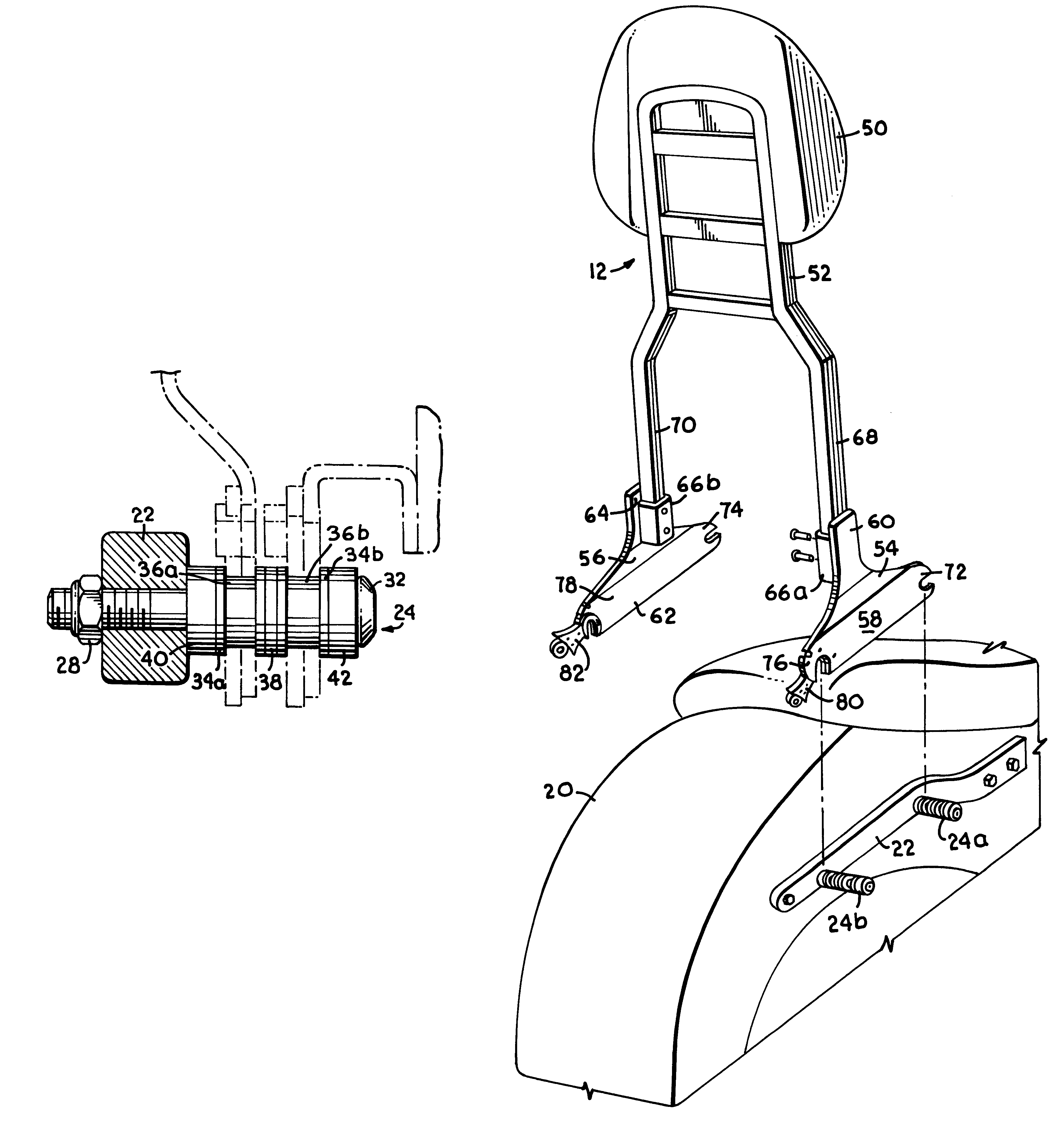 Motorcycle accessory quick-release attachment assembly