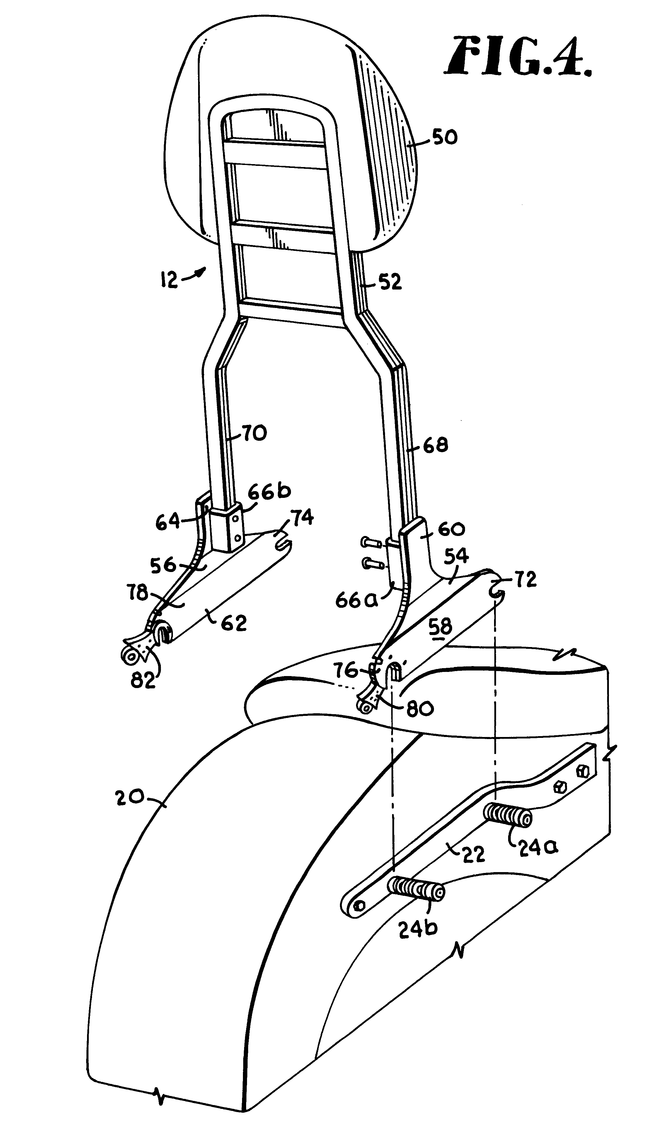 Motorcycle accessory quick-release attachment assembly