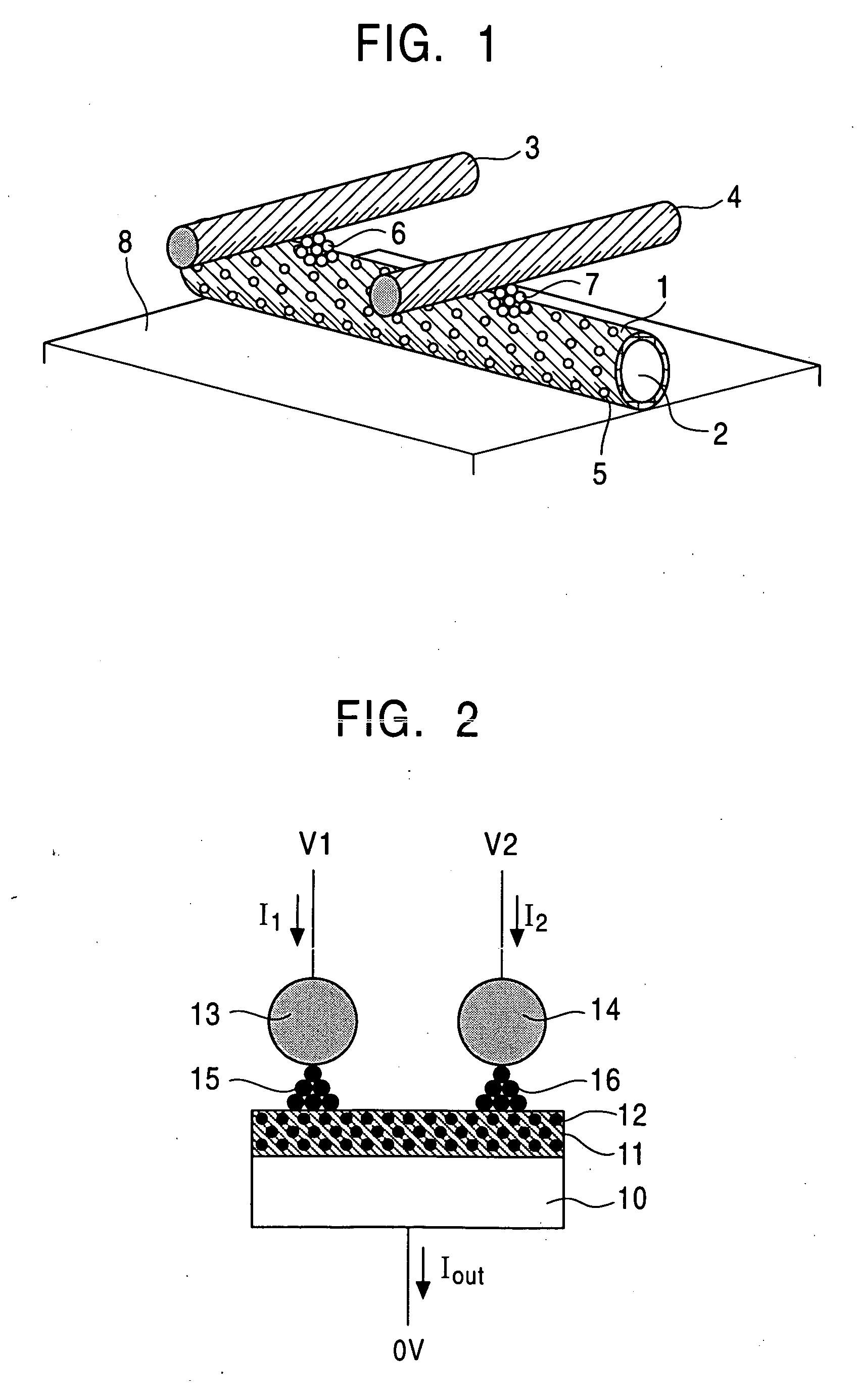 Point contact array, not circuit, and electronic circuit using the same