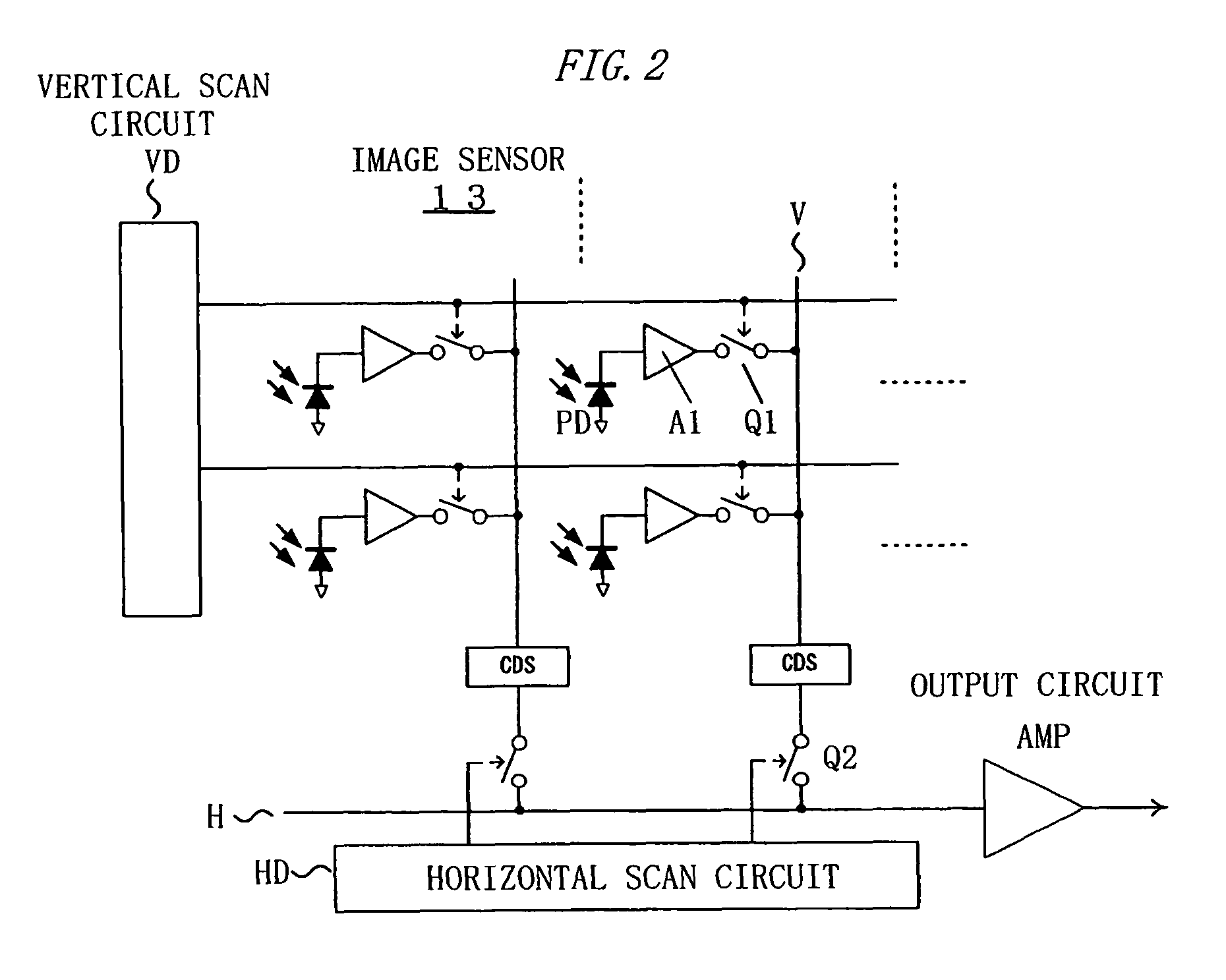 Imaging device and image processing program for estimating fixed pattern noise from partial noise output of available pixel area