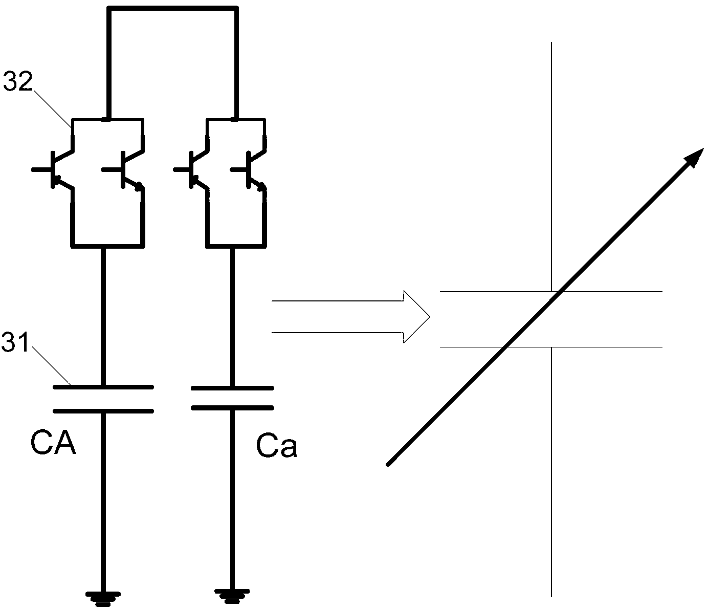 Reactive compensation device with variable capacitor module and variable capacitor module