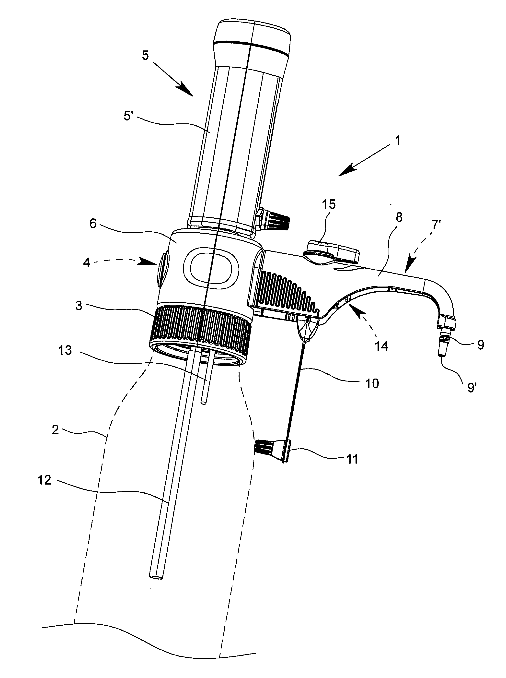 Exhaust line assembly for a bottle attachment apparatus