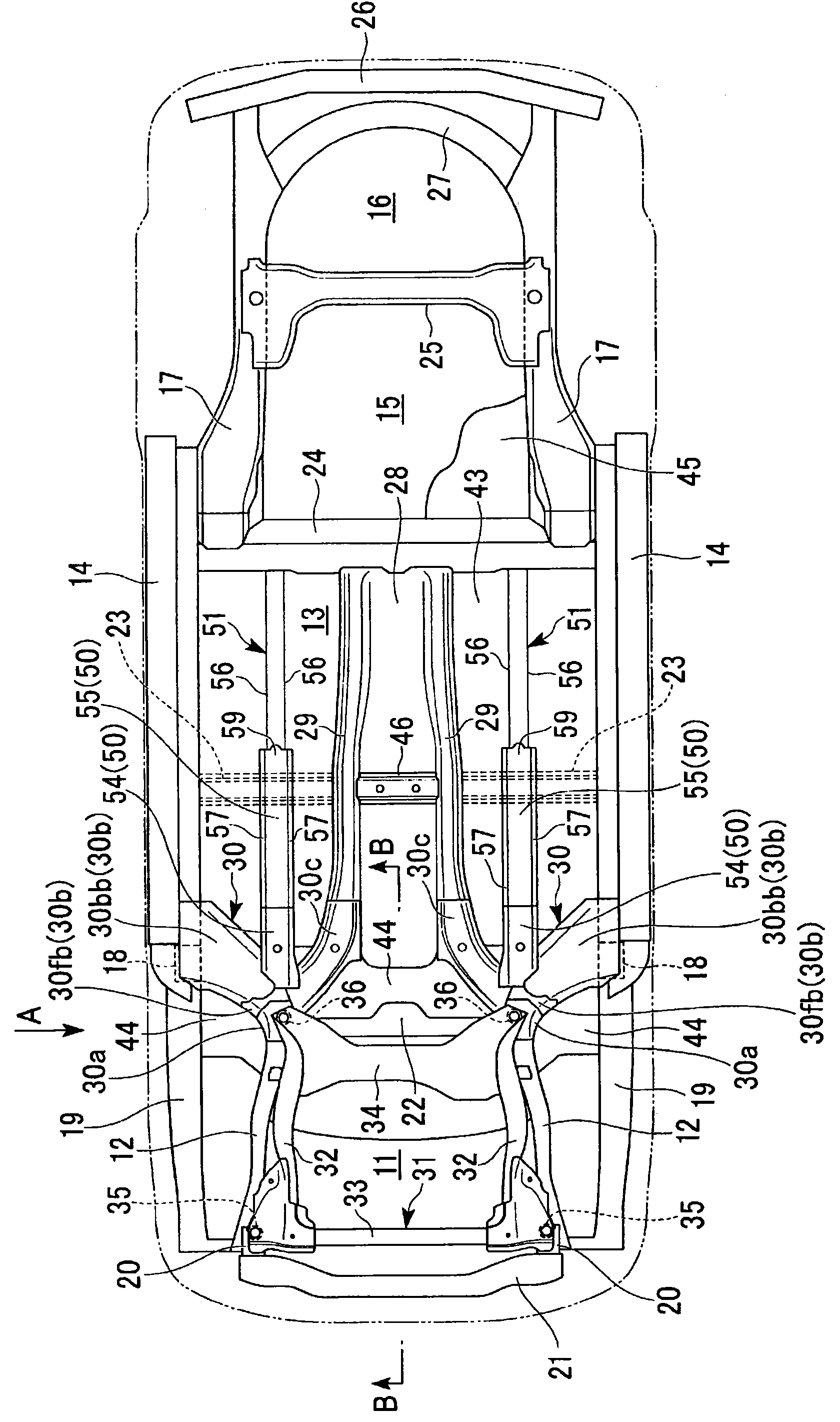 Vehicle body floor structure