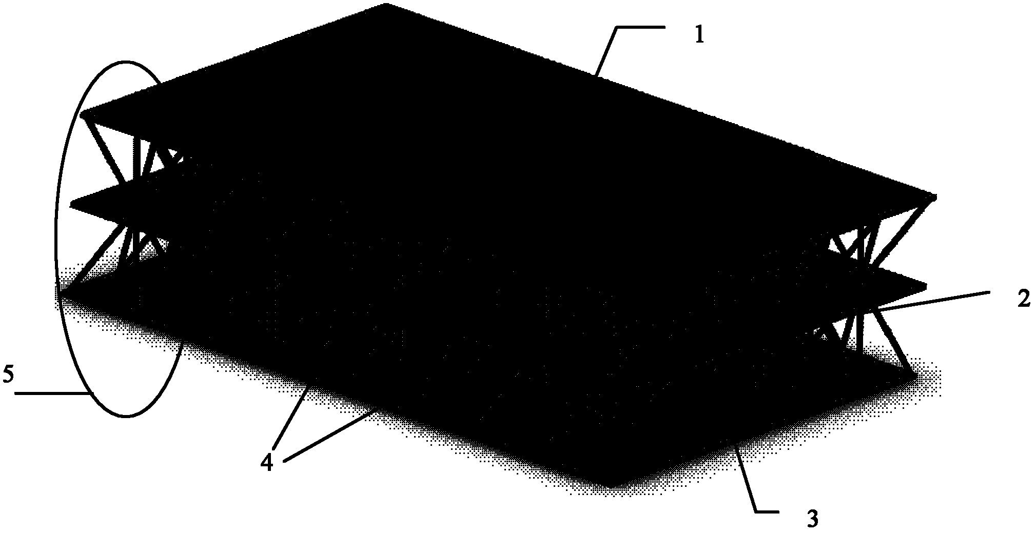 Dual-interlayer symmetrical multi-pyramid configuration three-dimensional integrally-braid lattice composite material and preparation method thereof