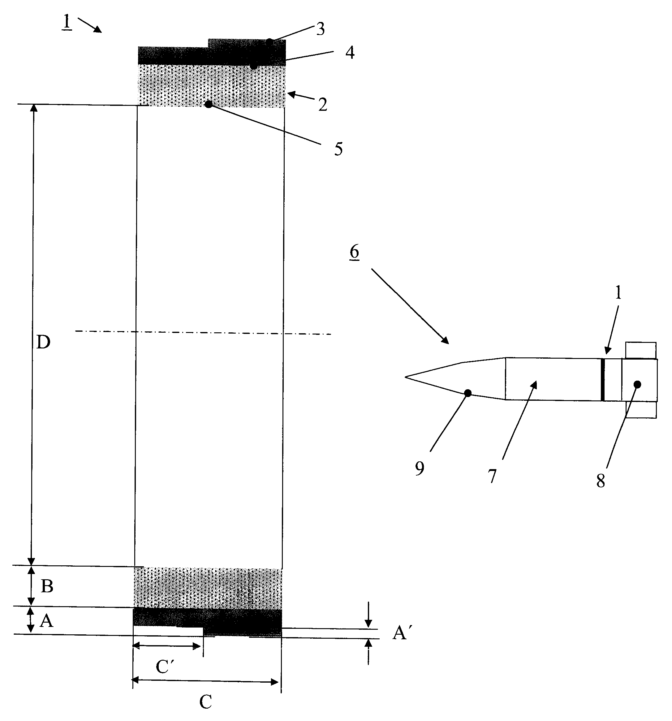 Permanent slipping rotating band and method for producing such a band