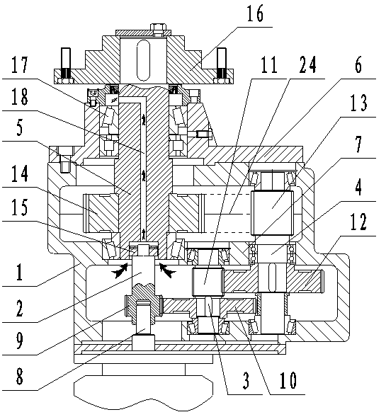 Monorail crane speed reducer lubricated through positive and negative rotation