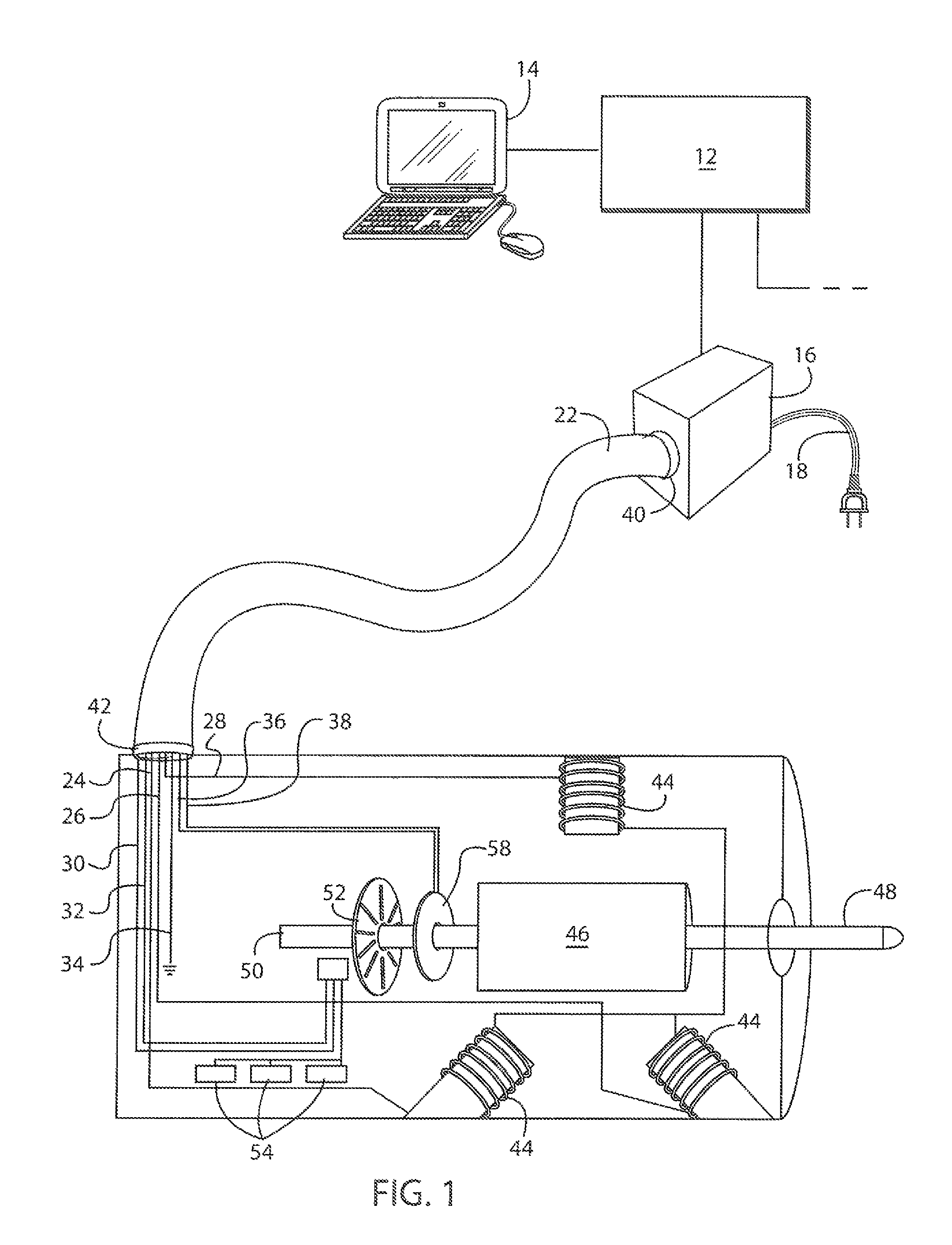 Single motor power and communication cable