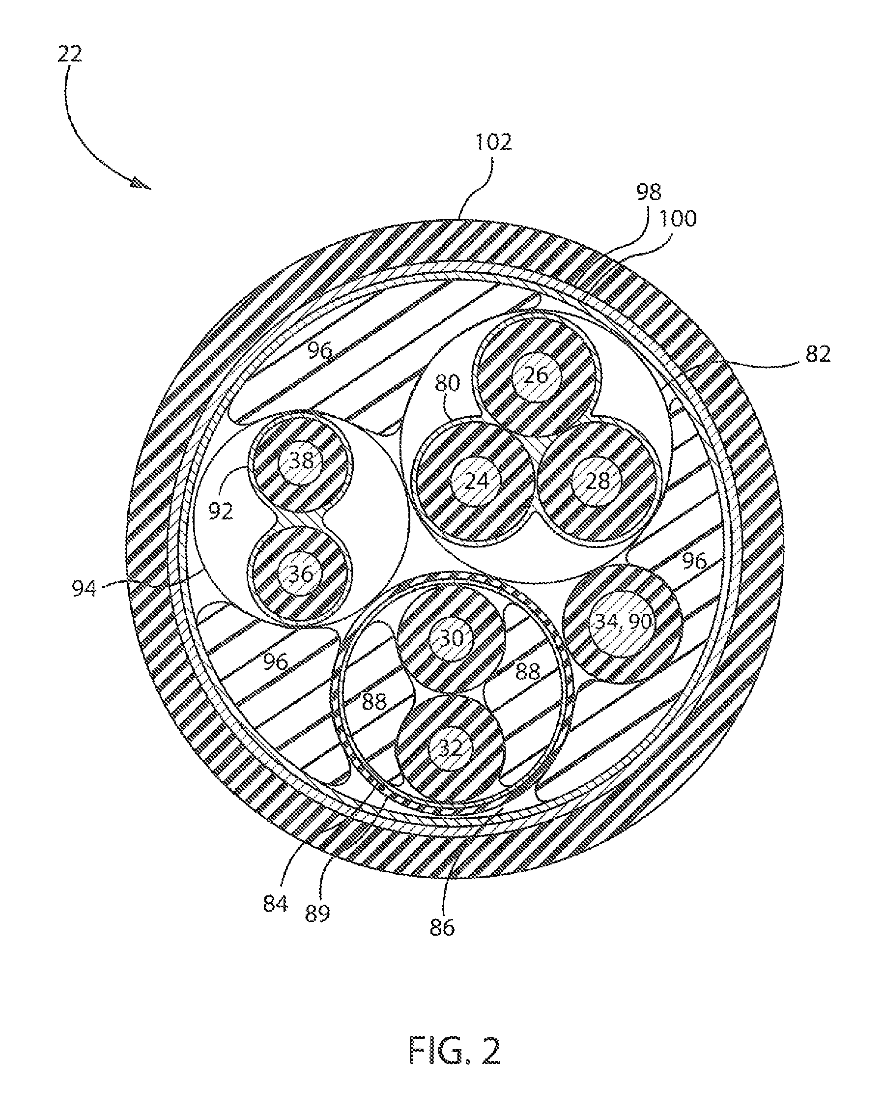 Single motor power and communication cable