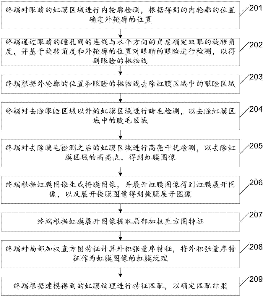 Iris recognition method and terminal