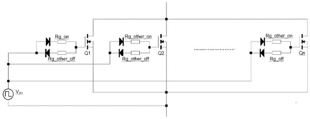 Method for avoiding parasitic oscillation in parallel semiconductor switches and corresponding device