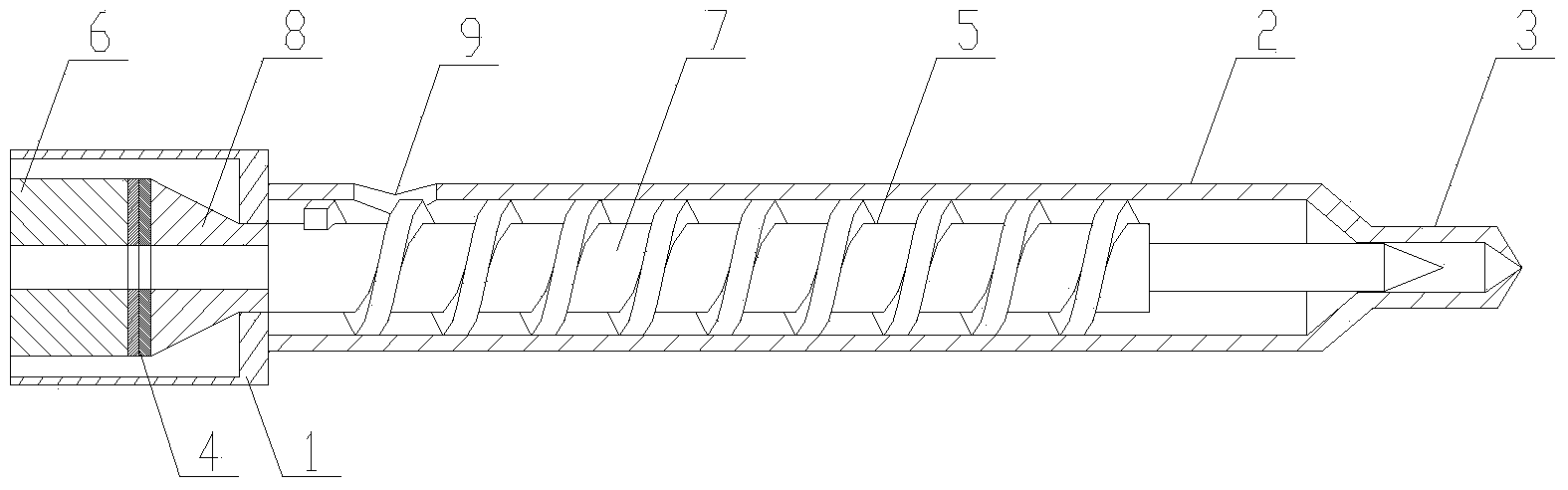 Plastic microinjection structure additionally with longitudinal-torsional ultrasonic vibration