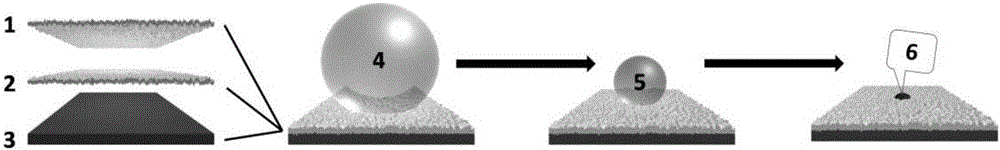 Method for producing low-friction super hydrophobic surface enhanced Raman substrate by using micro-nano particle coating layer