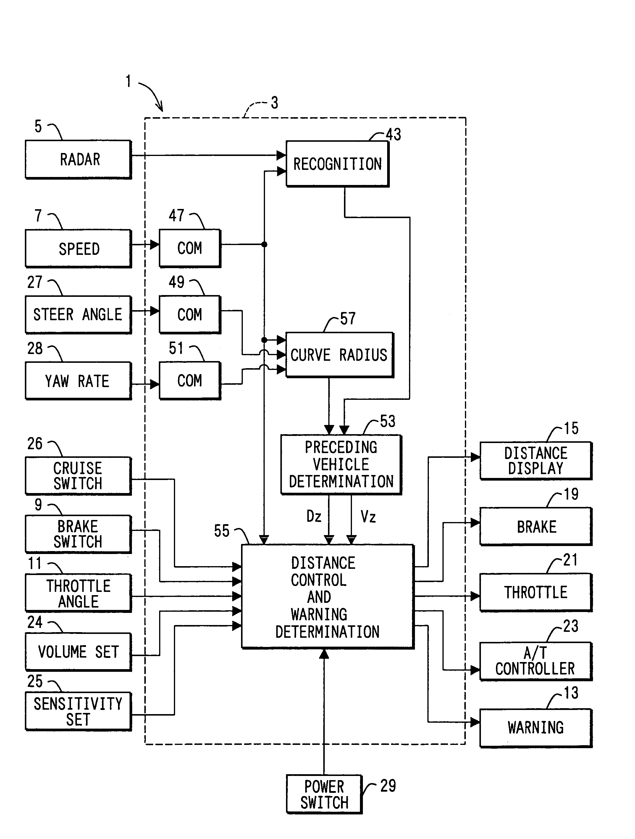 Preceding vehicle recognition apparatus