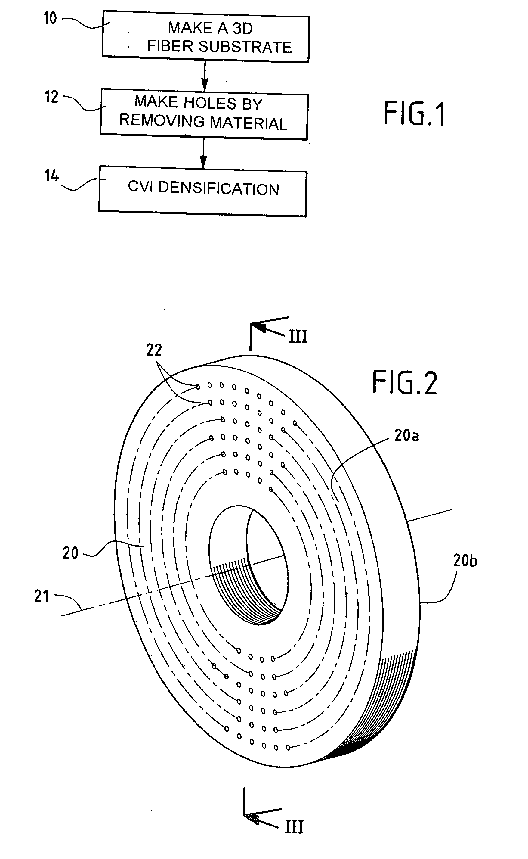 Method and substrate for making composite material parts by chemical vapour infiltration densification and resulting parts