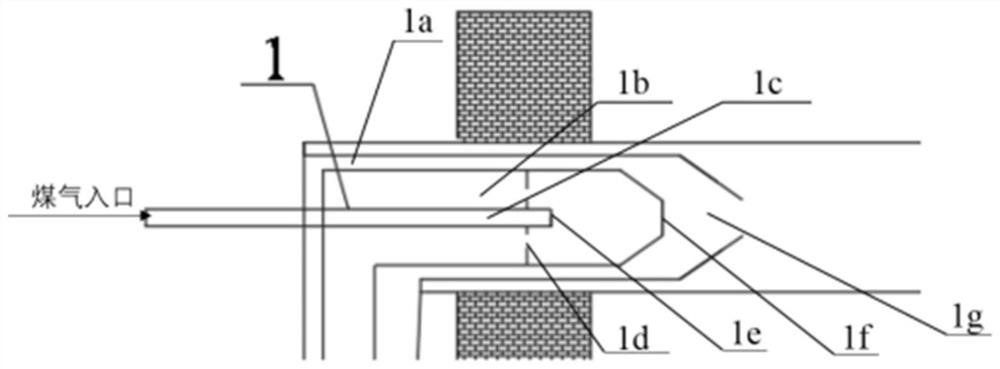 Radiant tube heating device with self-preheating type flue gas recirculation