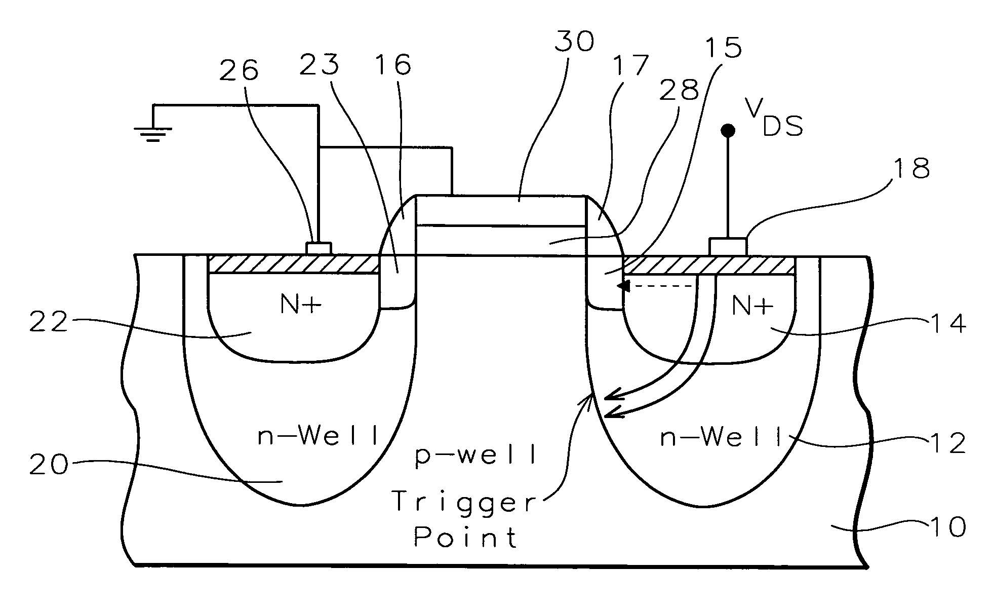 Fully silicided NMOS device for electrostatic discharge protection