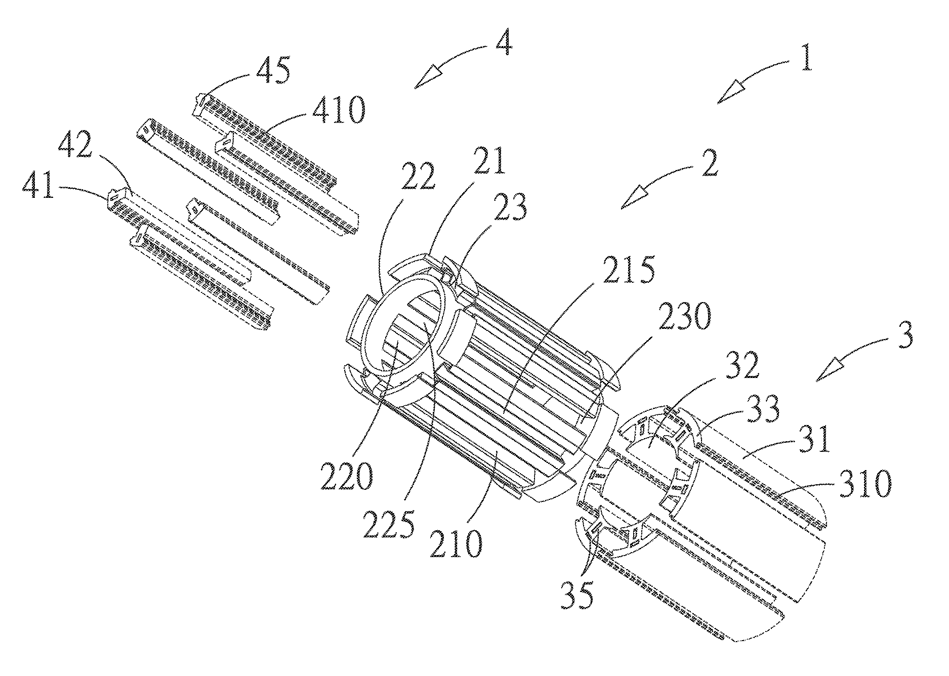 Motor stator device with simple coil-winding structure