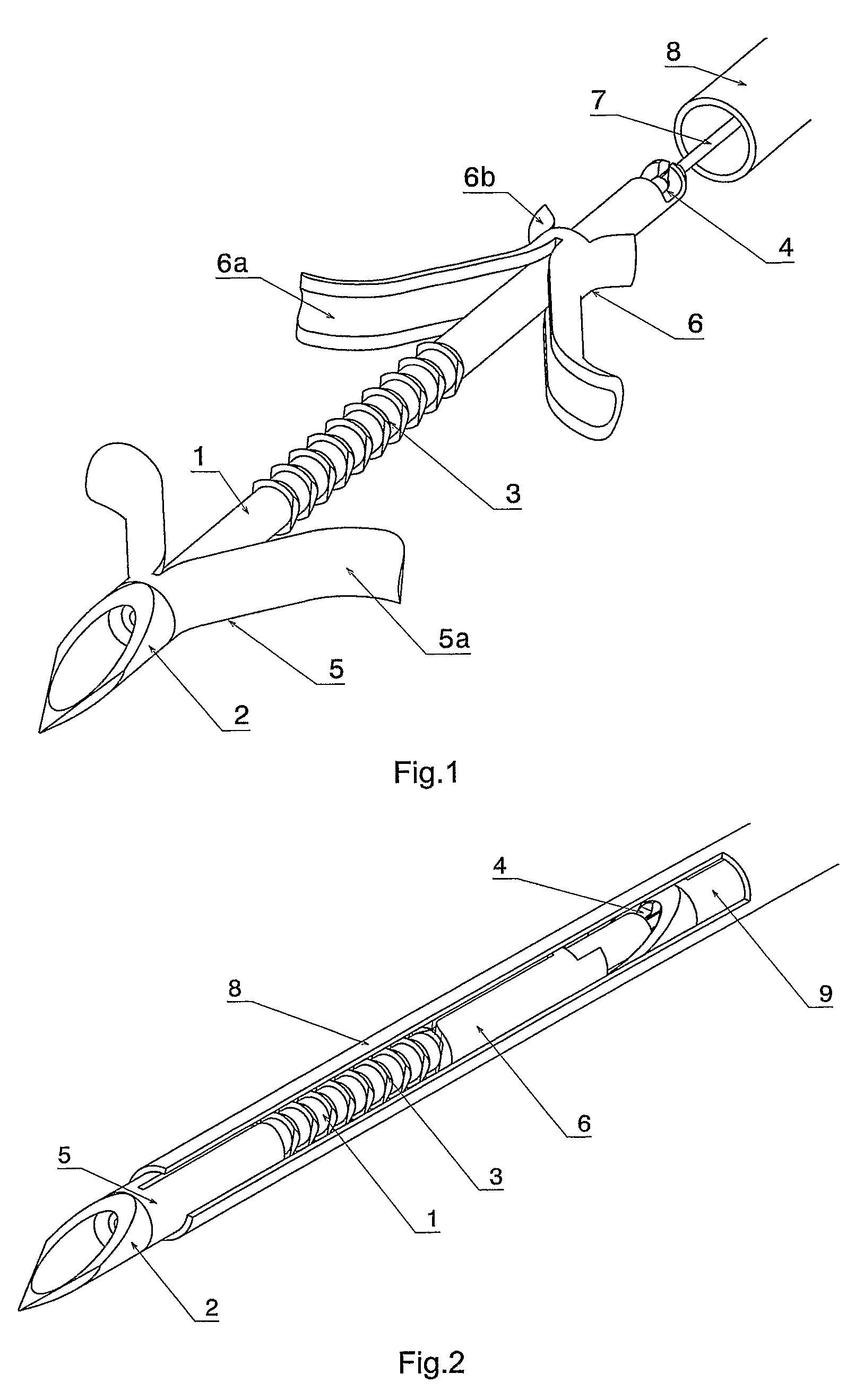 Blind rivet for adapting biological tissue and device for setting the same, in particular through the instrument channel of an endoscope