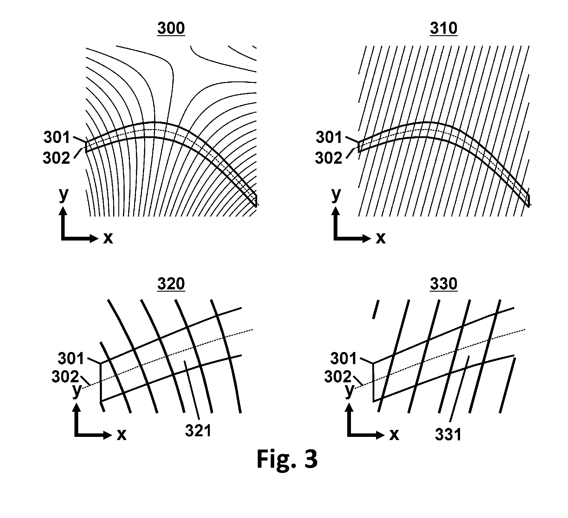 Method of magnetic resonance imaging for the selection and recording of curved slices