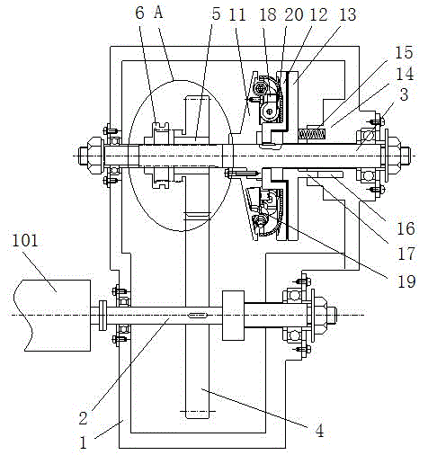 Vertical self-adaptive friction speed limiting material conveying device for preventing gear release