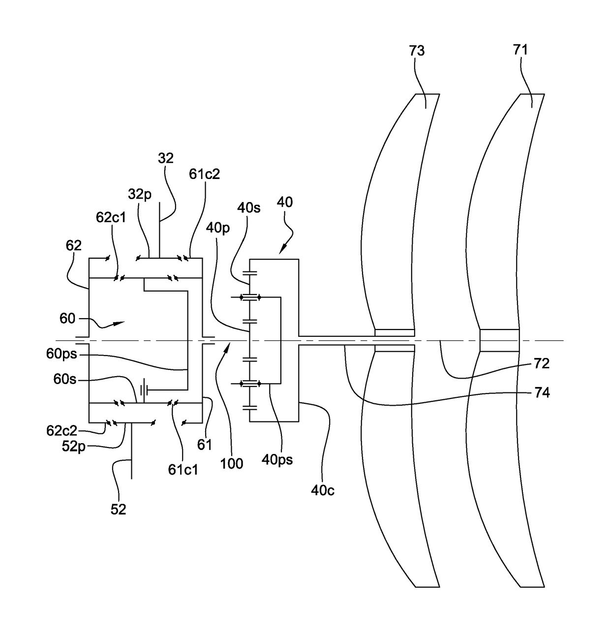 Aircraft comprising a propulsion assembly including a pair of propellers at the rear of the fuselage