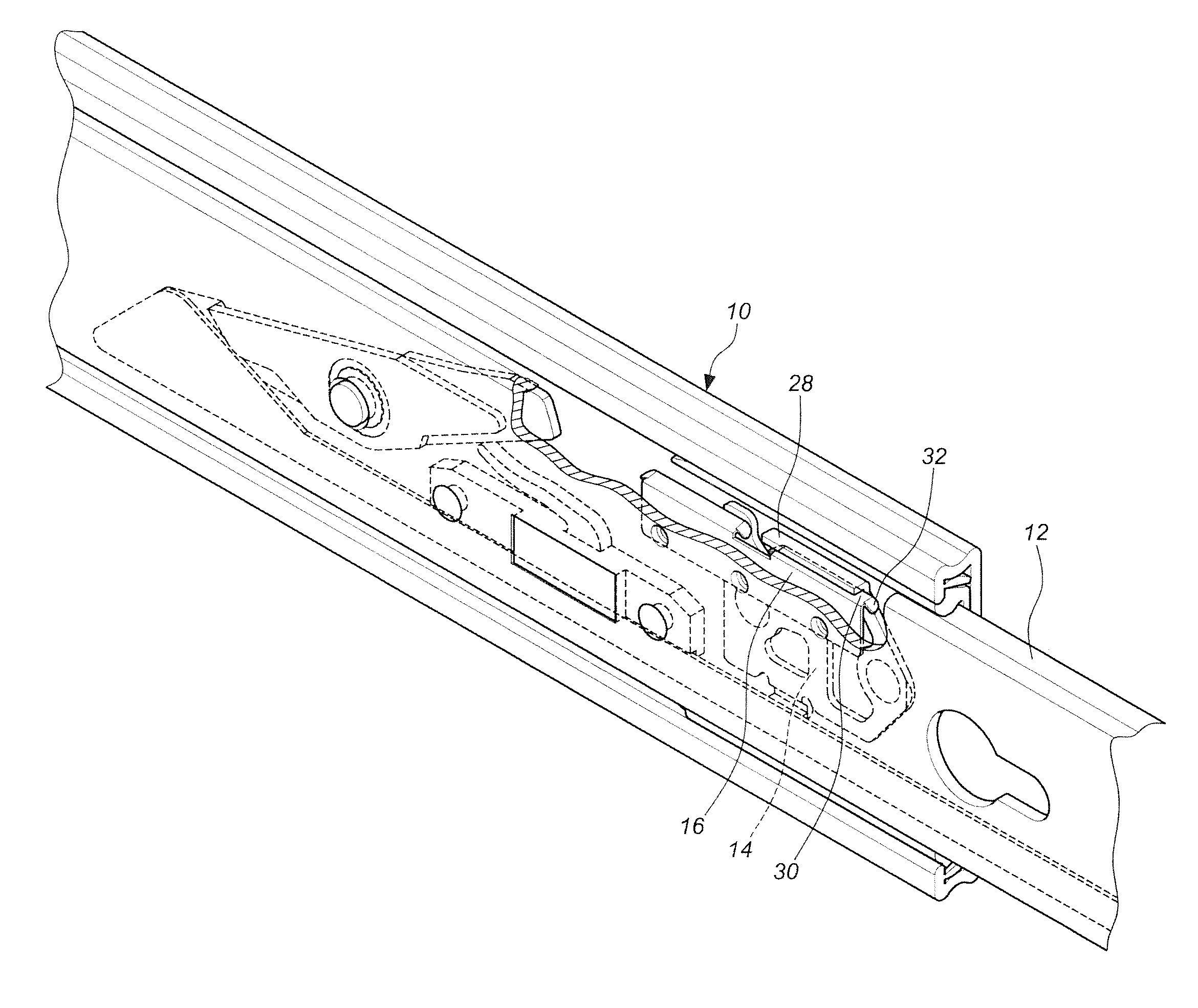 Slide assembly with deceleration device